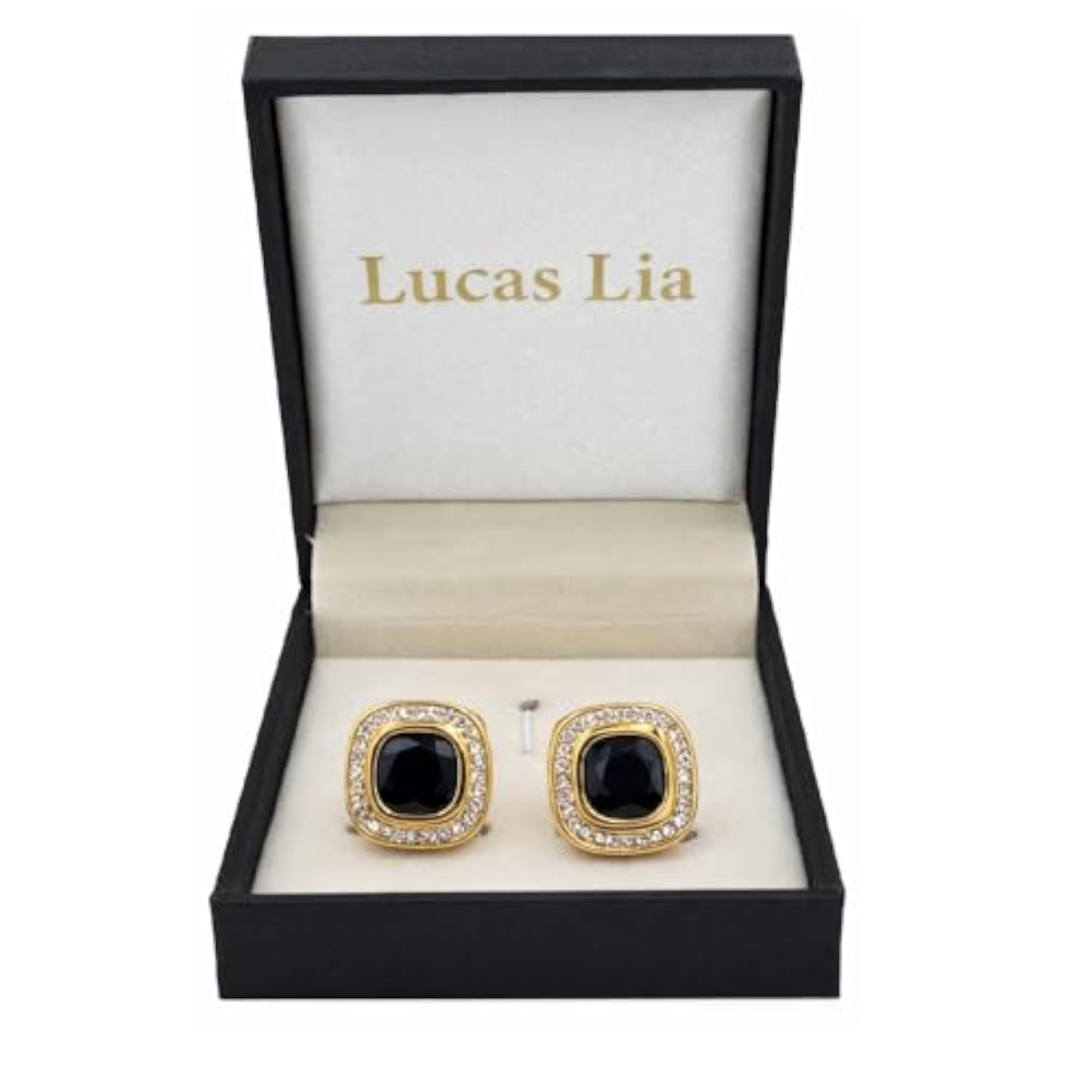 Round Gold-Tone Cufflinks, Antique Filigree Cross Design